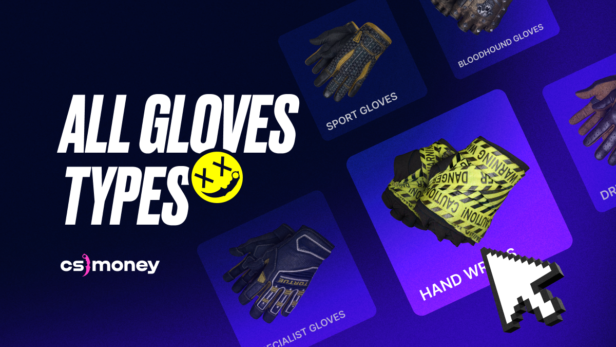 all types of gloves in CS:GO listed prices white black all colours guide cases