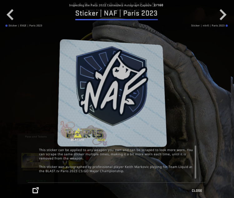 naf sticker blast paris major 2023