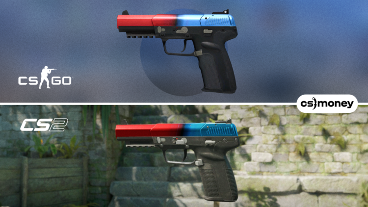 five-seven skin that looks better in cs2 than in csgo skins comparison