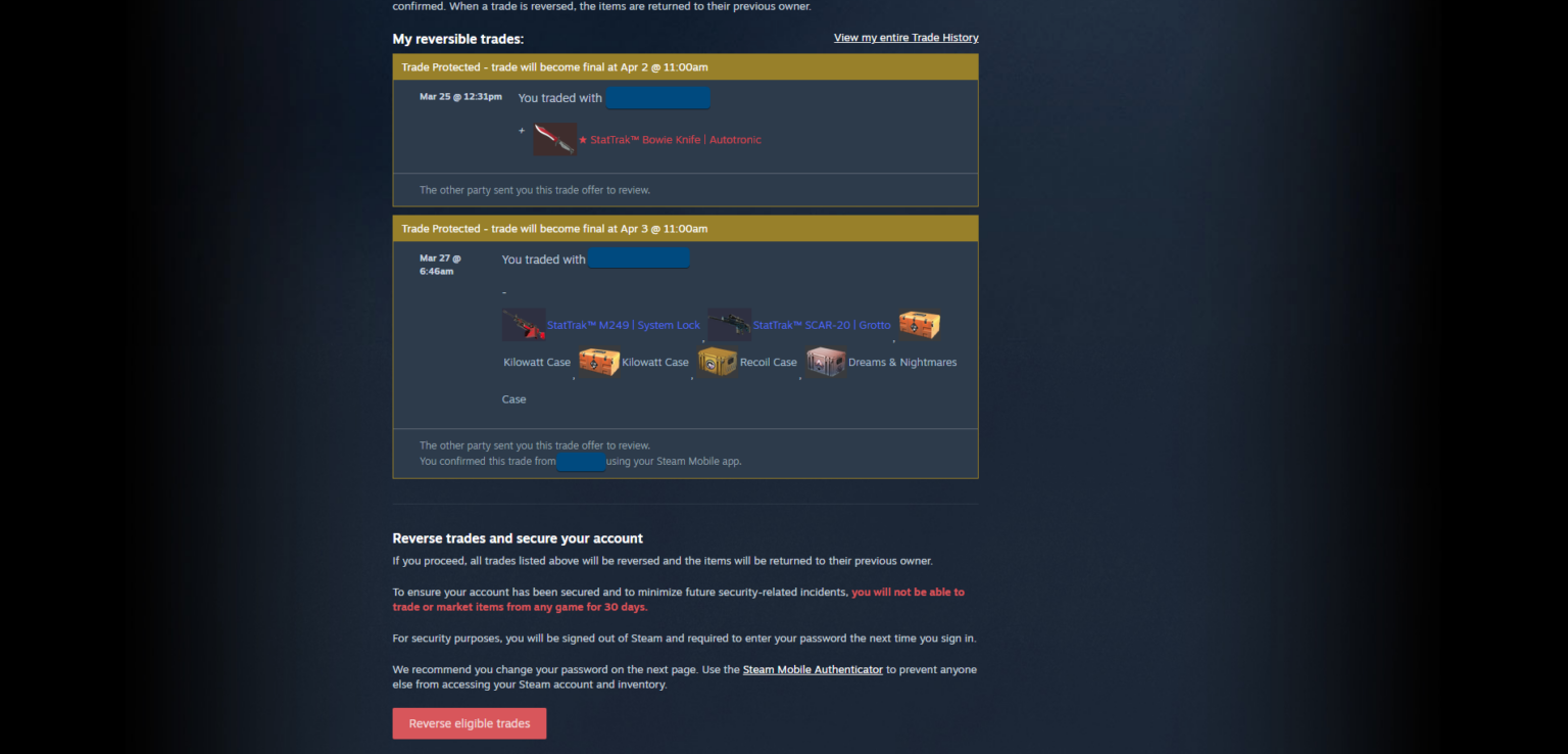 How to Reverse Steam Trades Guide to Recovering CS2 Skins