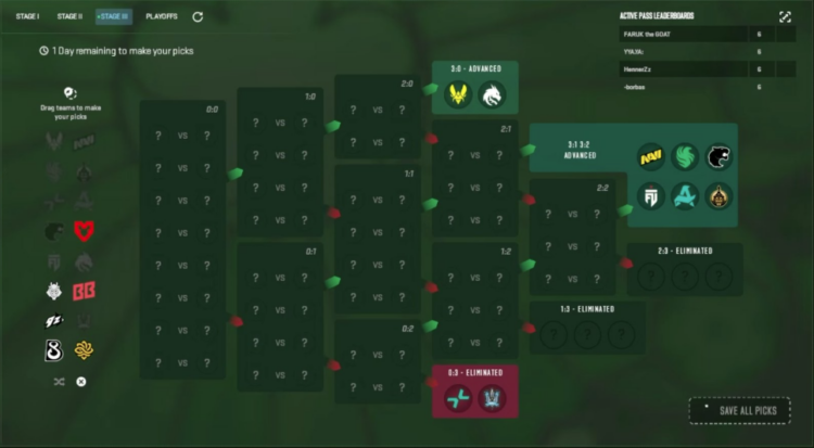 BanKs pickem stage 3