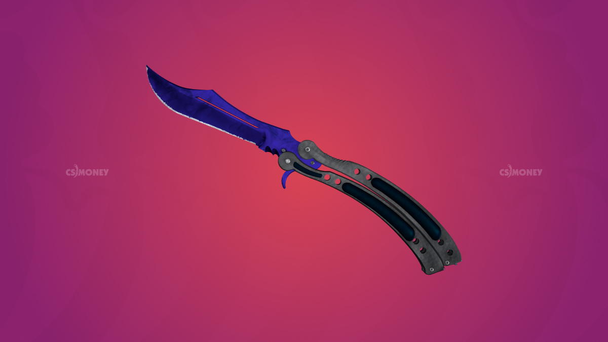 Butterfly knife doppler sapphire