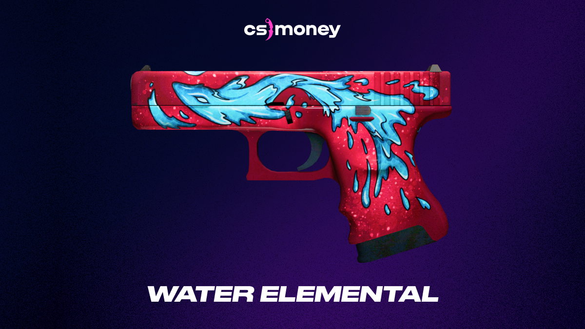 Скины на глок в кс 2. Glock 18 Water Elemental. Глок Water Elemental. Скины на Глок. Фиолетовый скин на Глок.