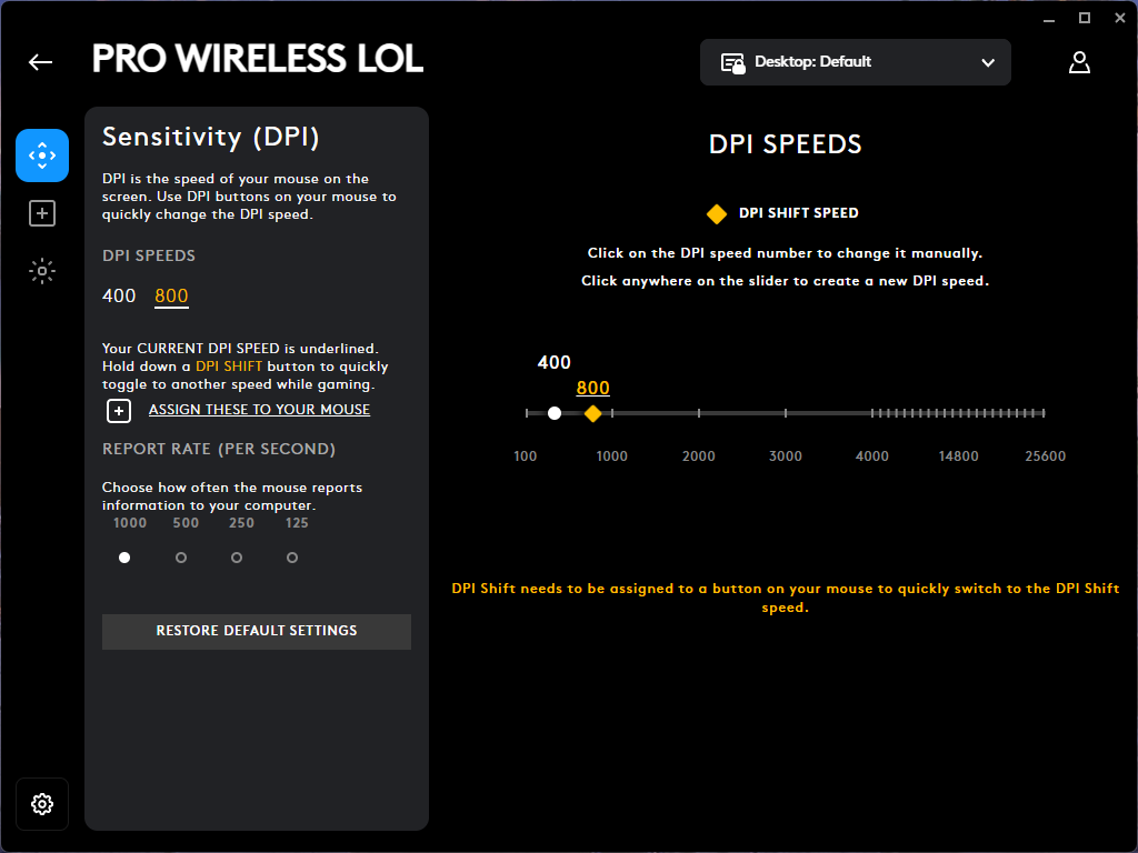 logitech g mouse settings