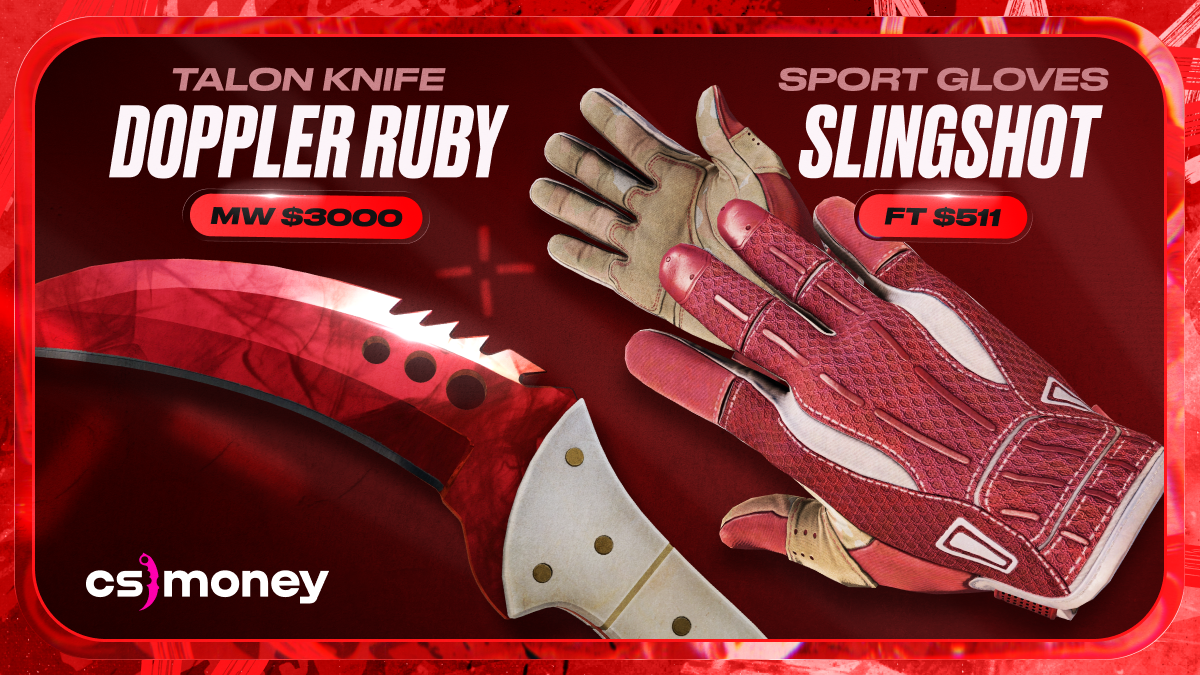 Coltello Talon Doppler Ruby + Guanti sportivi Fionda