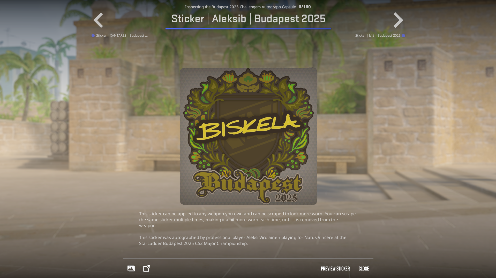 alexib budapest major cs2 stickers