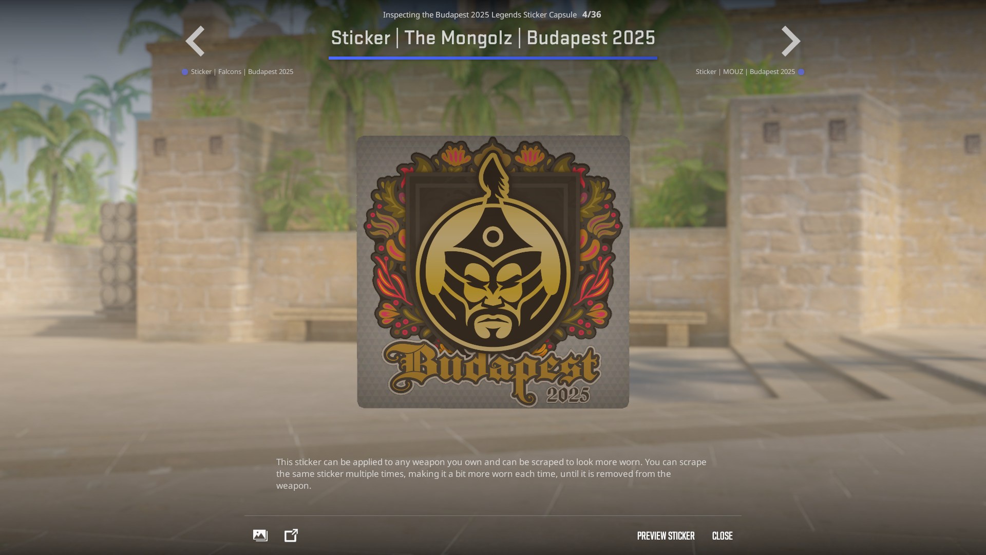 budapest ultimate cs2 sticker paper