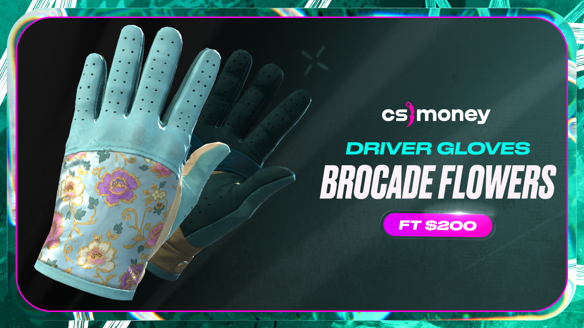 Driver Gloves Brocade Flowers